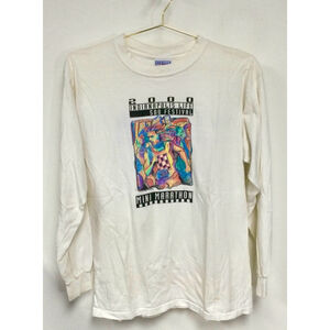 Men's All Sport Graphic T-Shirt Long Sleeve White Size L 2000 mini marathon Indy